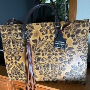 New Holy Cow Couture Get Outta Town tote.